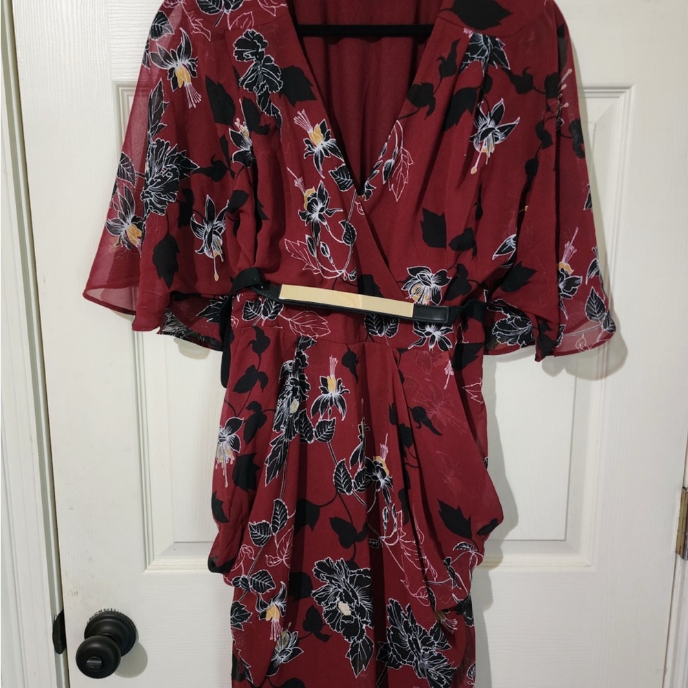 Red floral dress